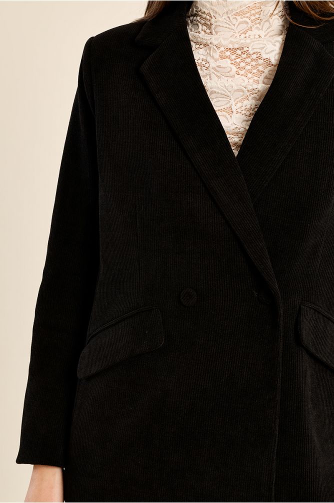 Straight velvet blazer