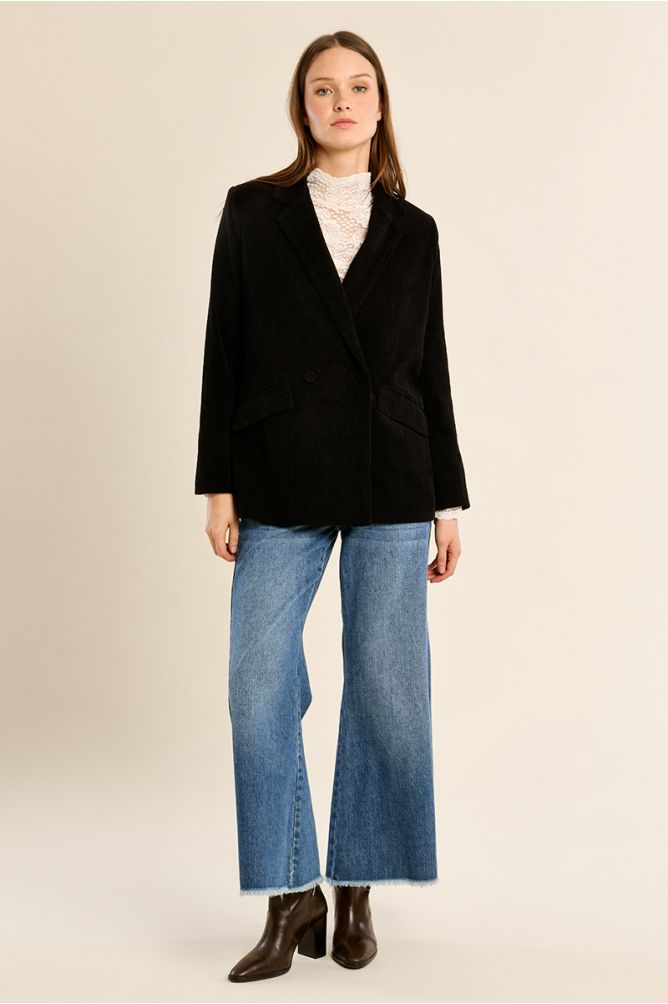 Straight velvet blazer