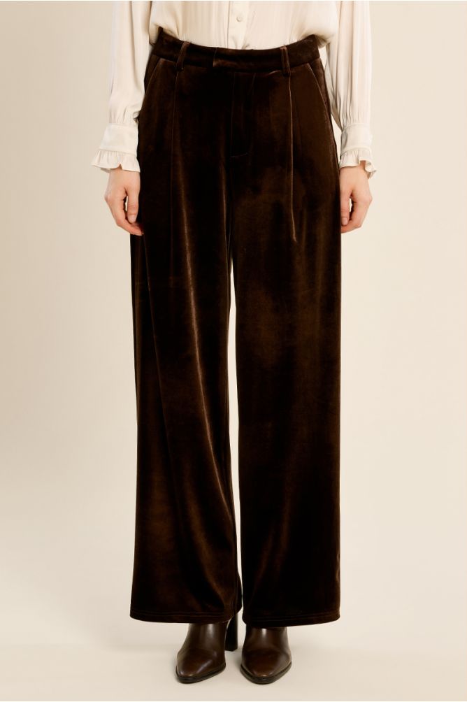 Straight-leg velvet pants