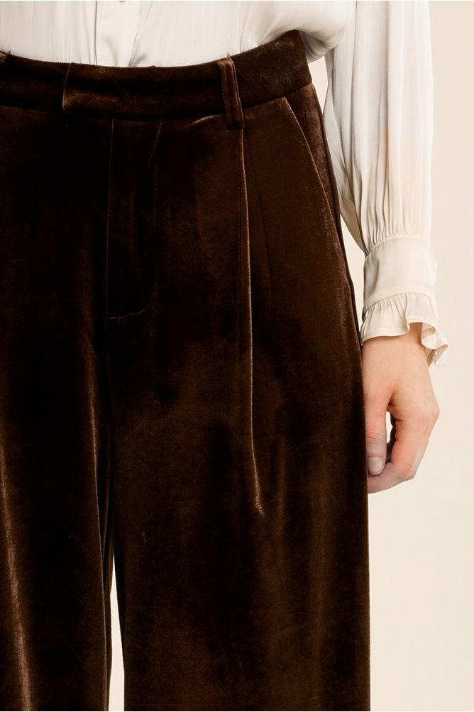 Pantalon droit en velours