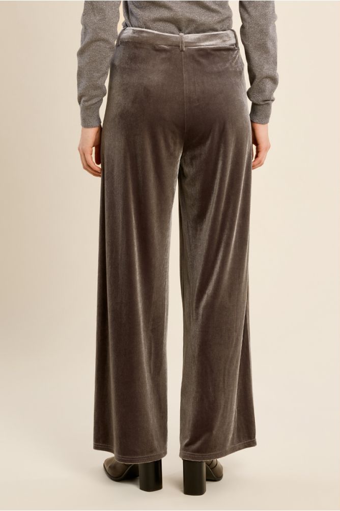 Straight-leg velvet pants