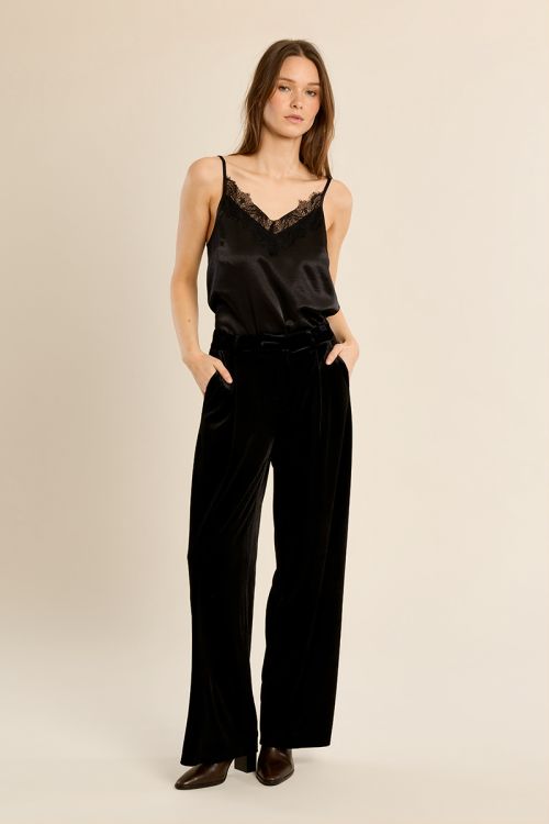 Pantalon droit en velours