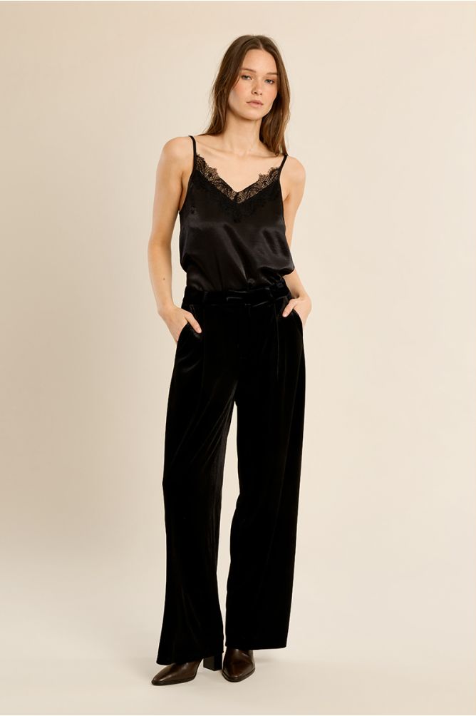 Pantalon droit en velours