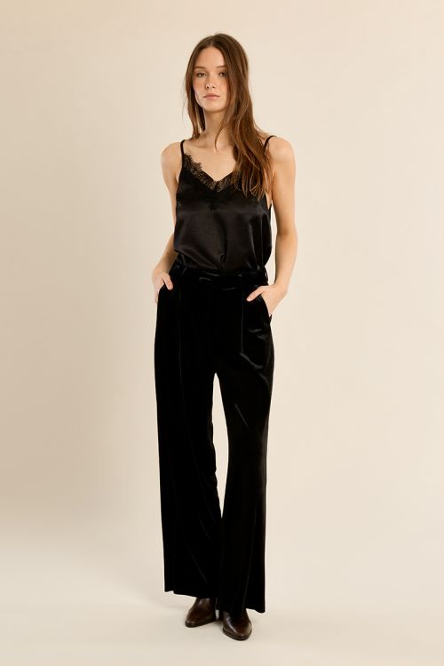 Pantalon droit en velours