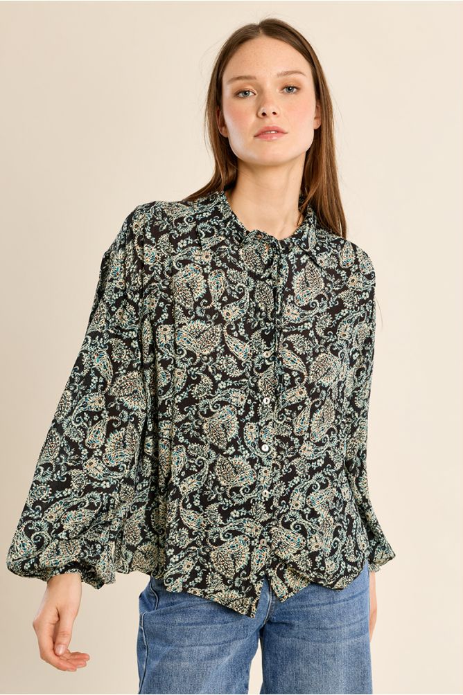 Chemise en voile imprimé cachemire