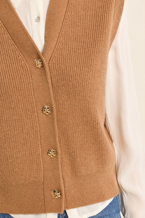 Gilet en maille, sans manches