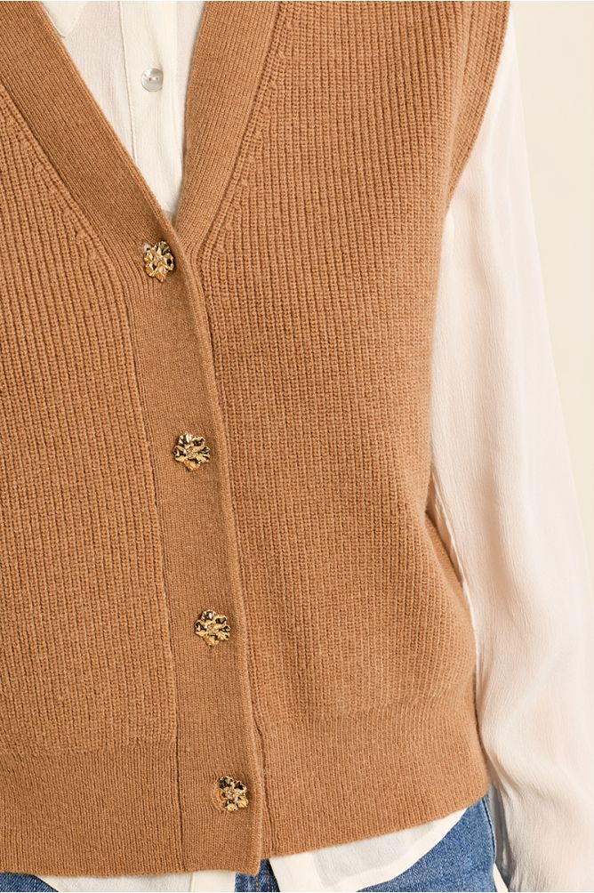 Gilet en maille, sans manches
