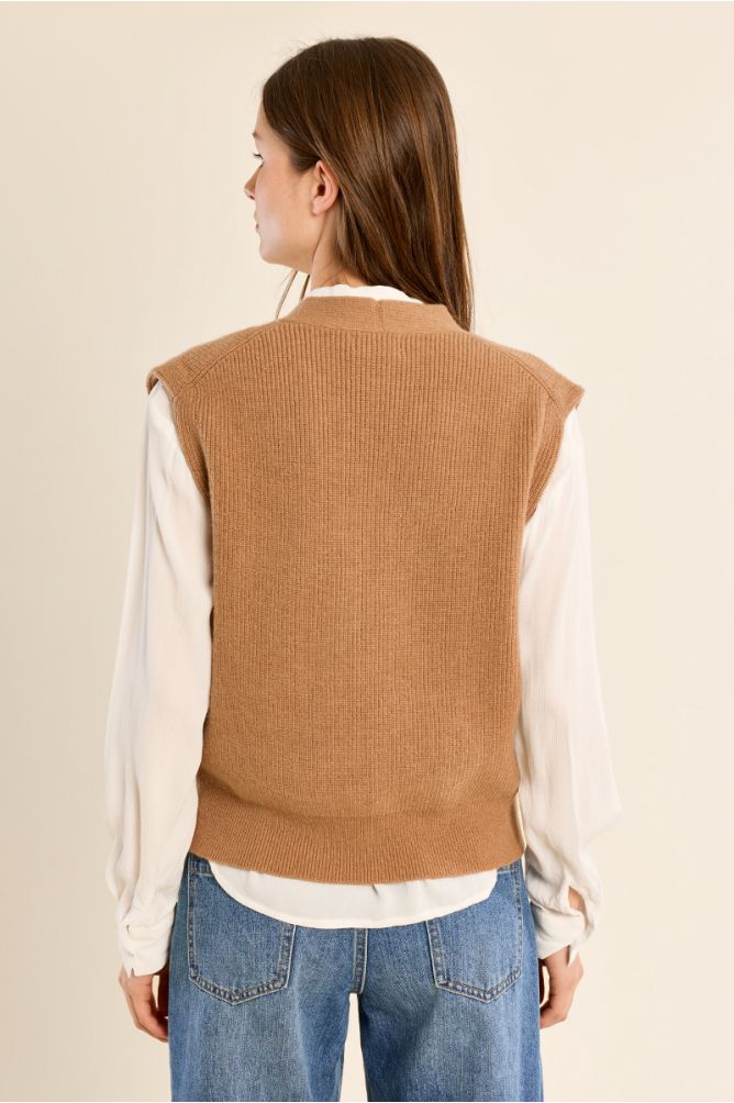Gilet en maille, sans manches