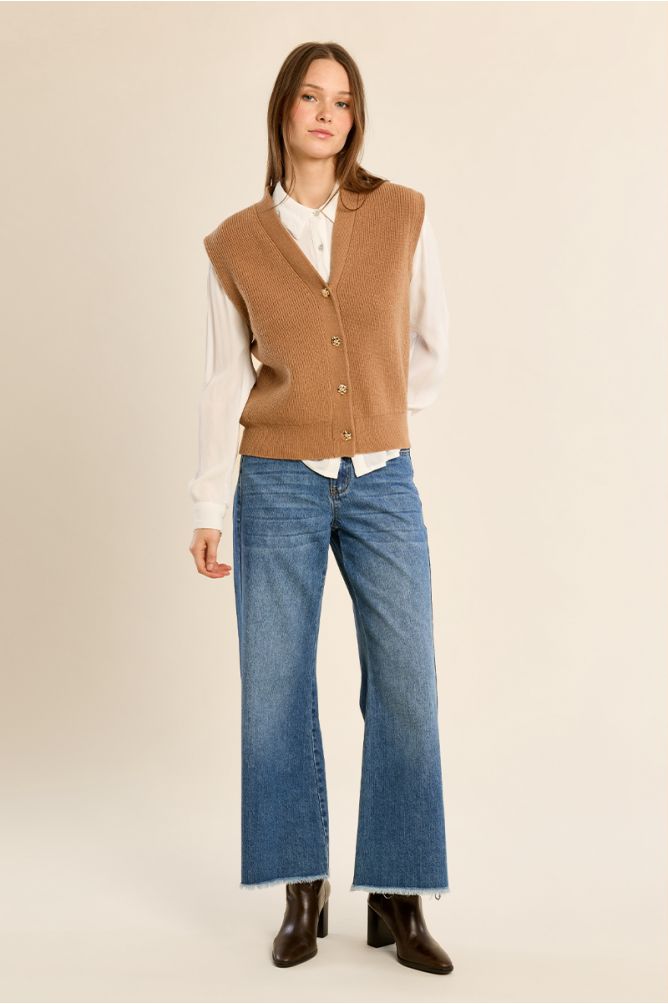 Gilet en maille, sans manches