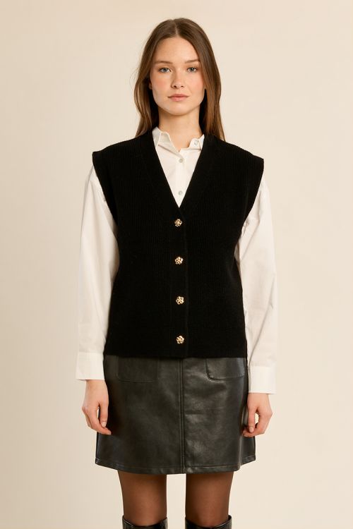 Gilet en maille, sans manches