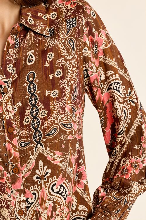 Flowing paisley print shirt