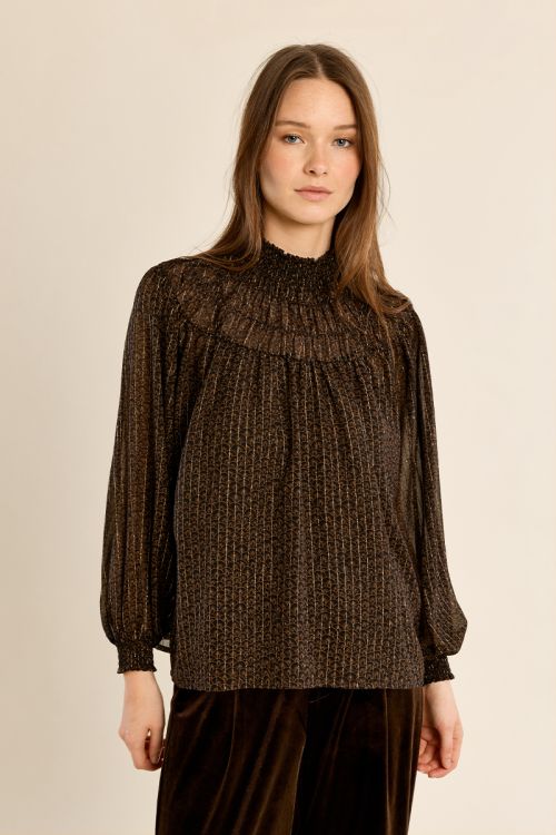 Blouse froncée semi-transparente