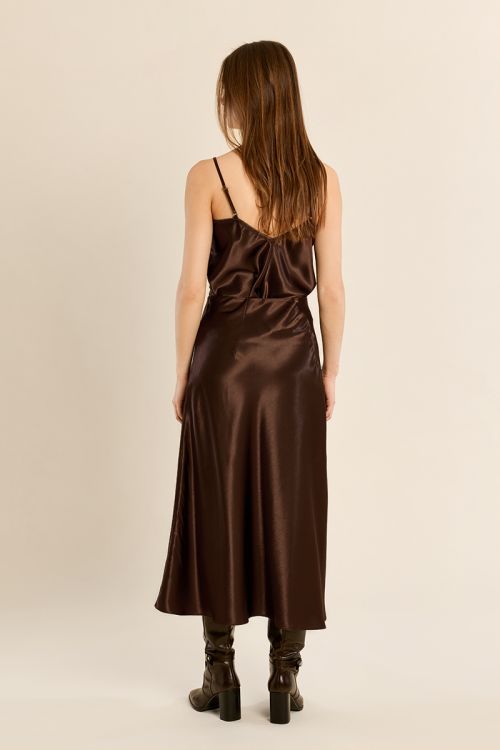 Satin high-waisted skirt