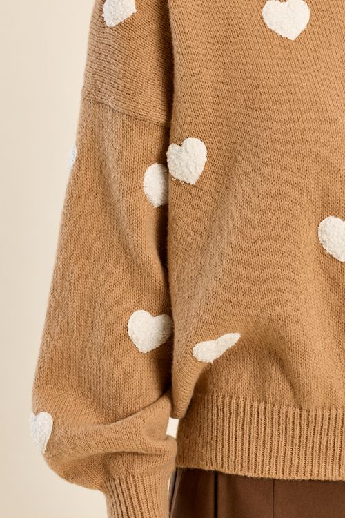 Embossed heart sweater