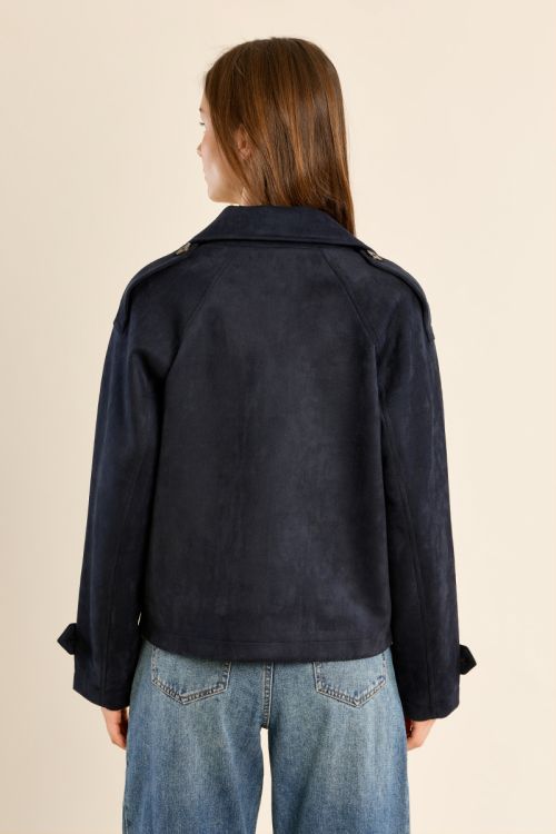 Short suede trench coat