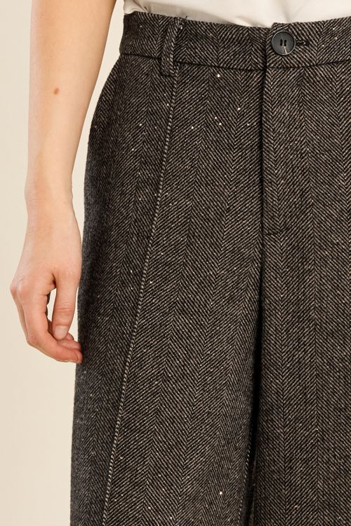 Pantalon large en lainage