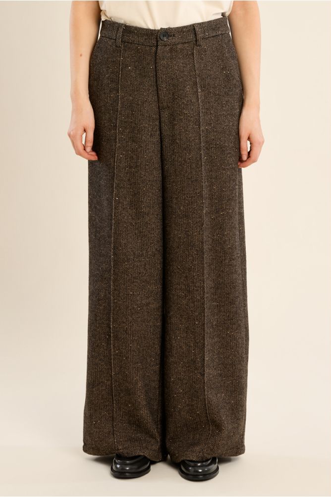 Pantalon large en lainage