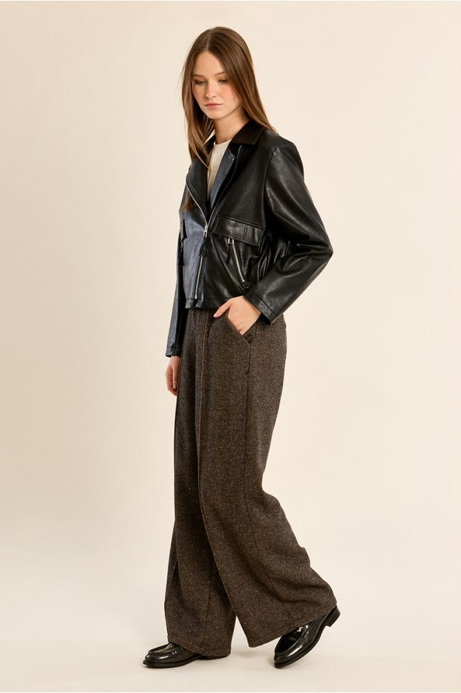 Pantalon large en lainage