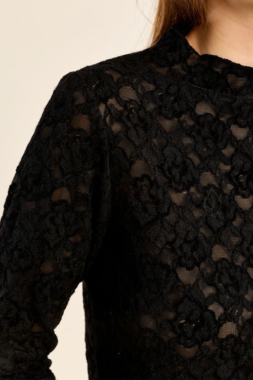 Semi-sheer lace top