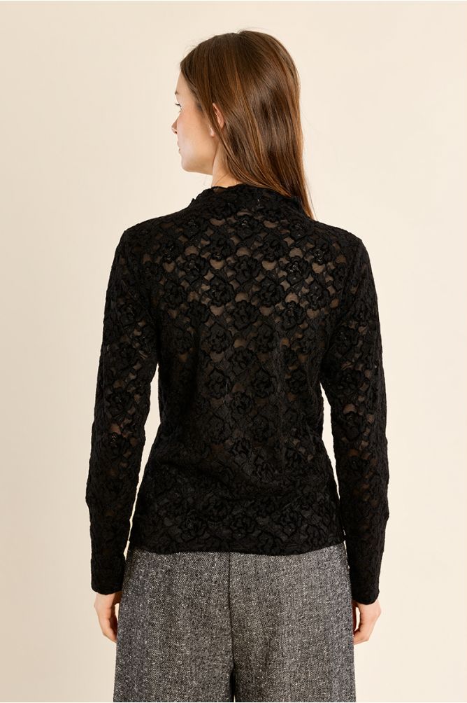 Semi-sheer lace top