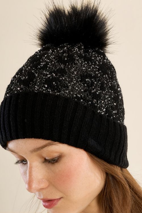 Bonnet léopard, à paillettes