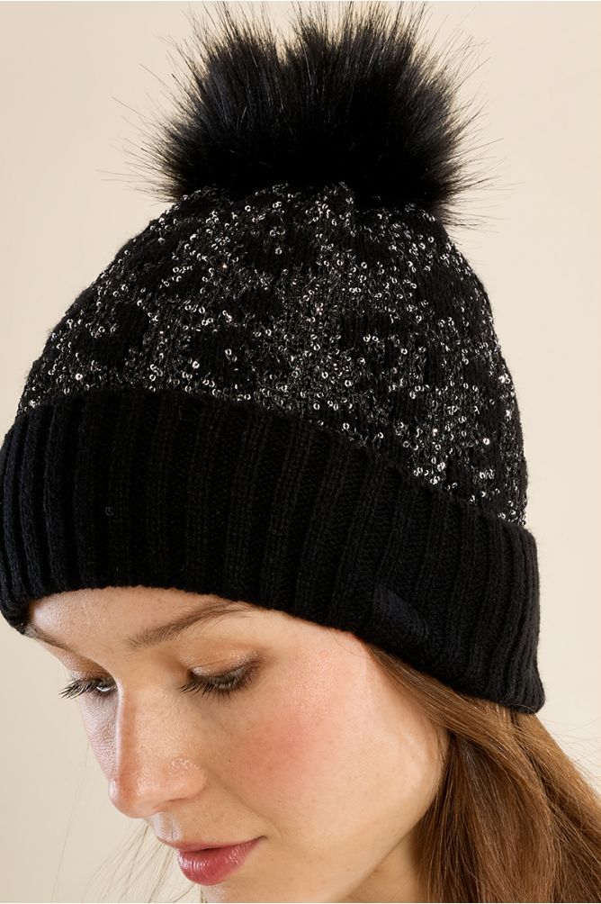 Leopard hat, with sequins