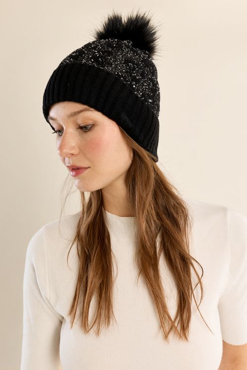 Leopard hat, with sequins