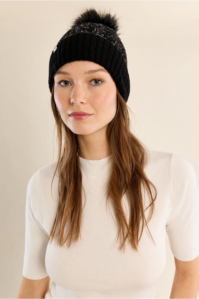Leopard hat, with sequins
