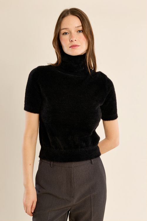 Jersey de manga corta cuello alto