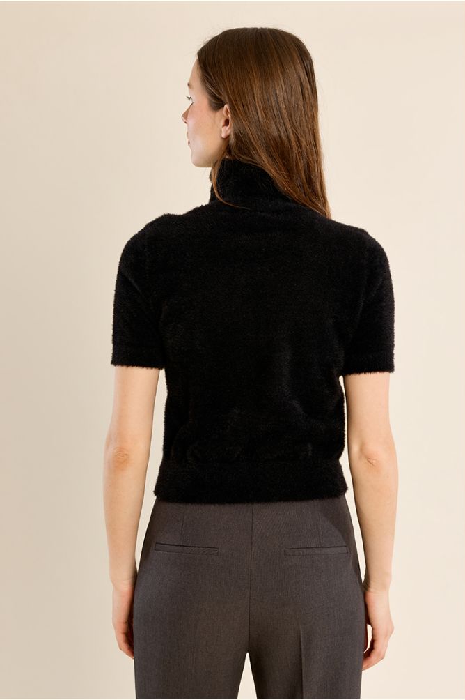 Jersey de manga corta cuello alto