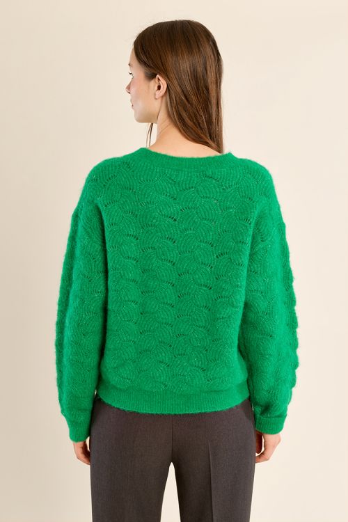Pull en maille, détails ajourés