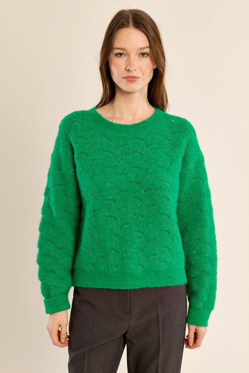 Knitted sweater, openwork details