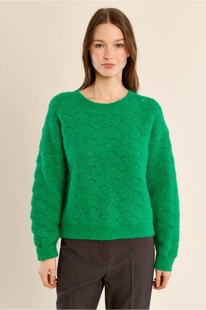 Pull en maille, détails ajourés