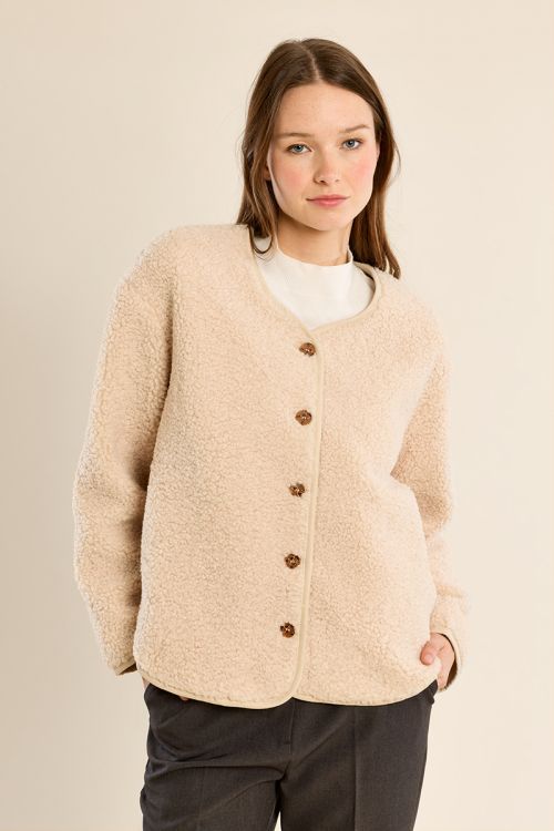 Button-down jacket, imitation sheepskin