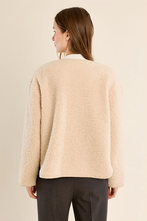 Button-down jacket, imitation sheepskin