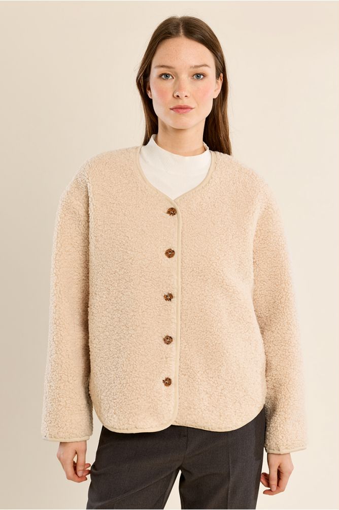 Veste boutonnée, imitation mouton