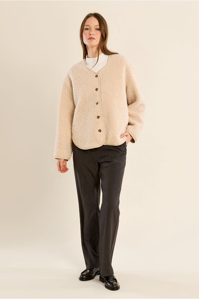Button-down jacket, imitation sheepskin
