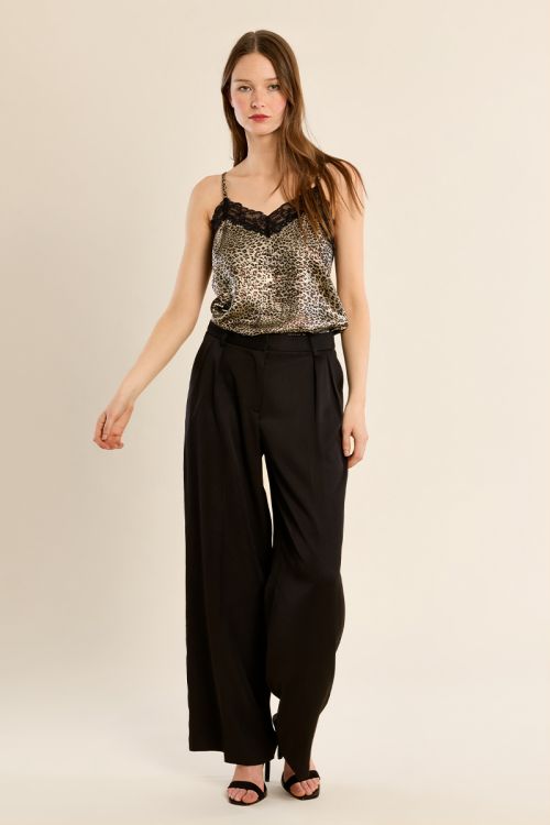Lace camisole, leopard print