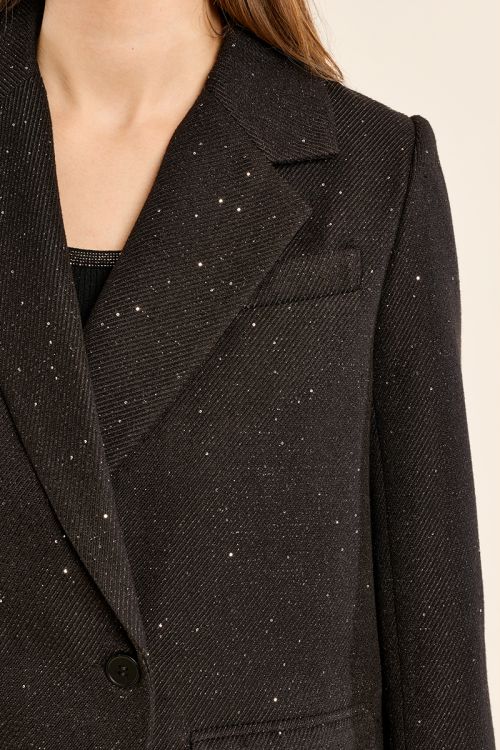 Blazer droit, parsemé de strass