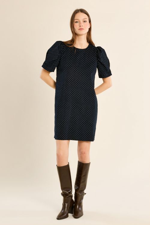 Robe courte à pois manches gigot