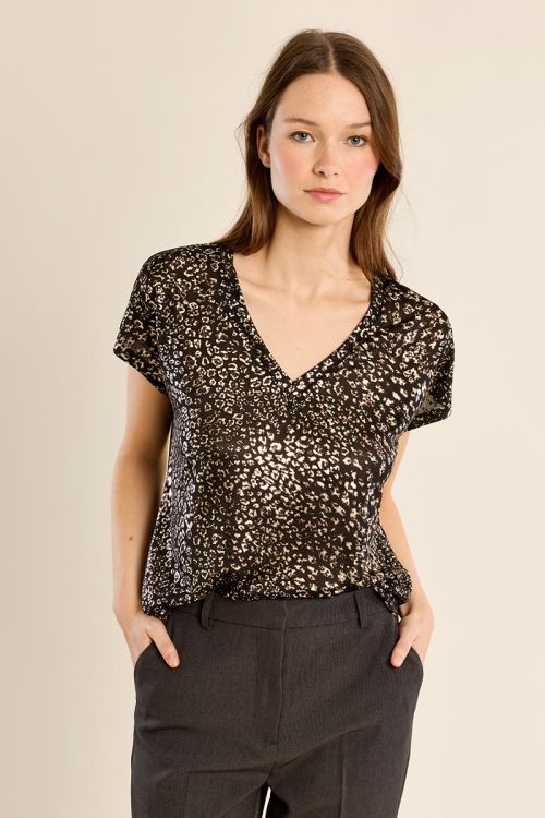 Iridescent V-neck T-shirt