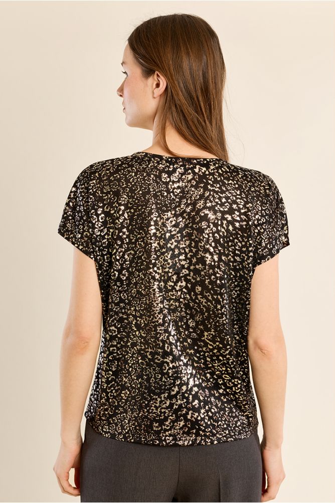 T-shirt col V irisé