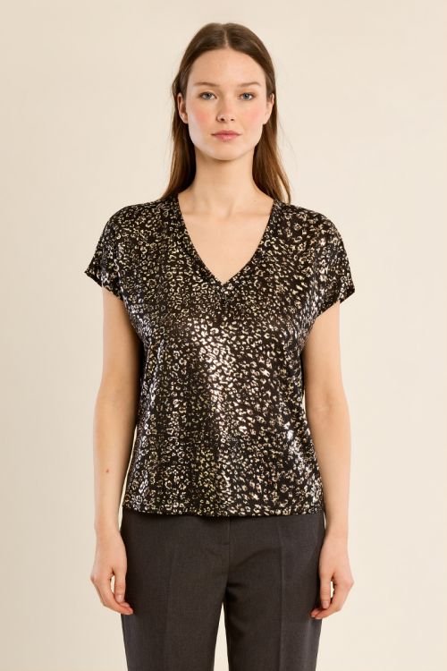 T-shirt col V irisé
