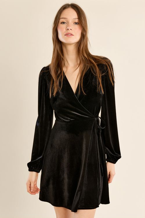 Robe portefeuille en velours