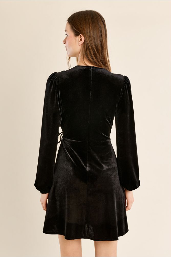 Robe portefeuille en velours