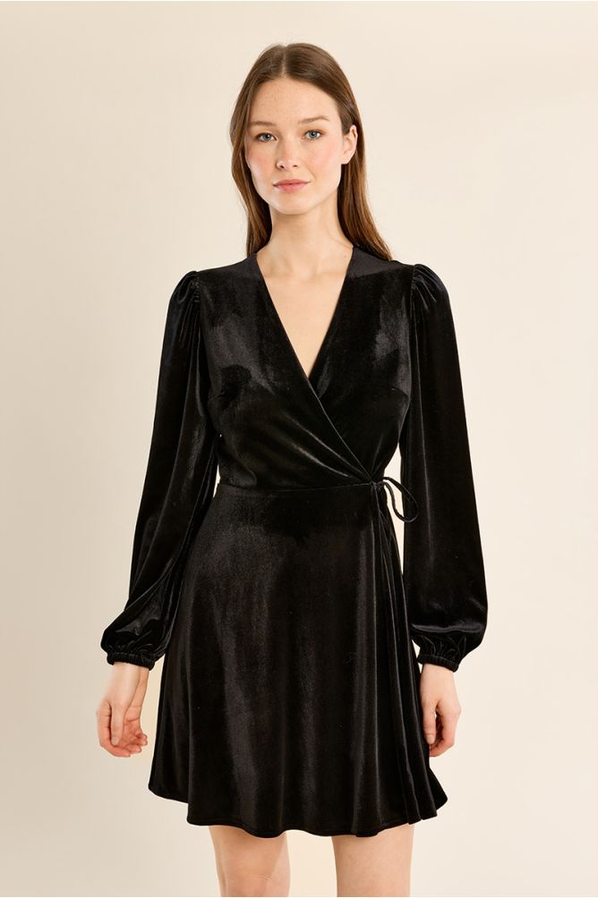 Robe portefeuille en velours