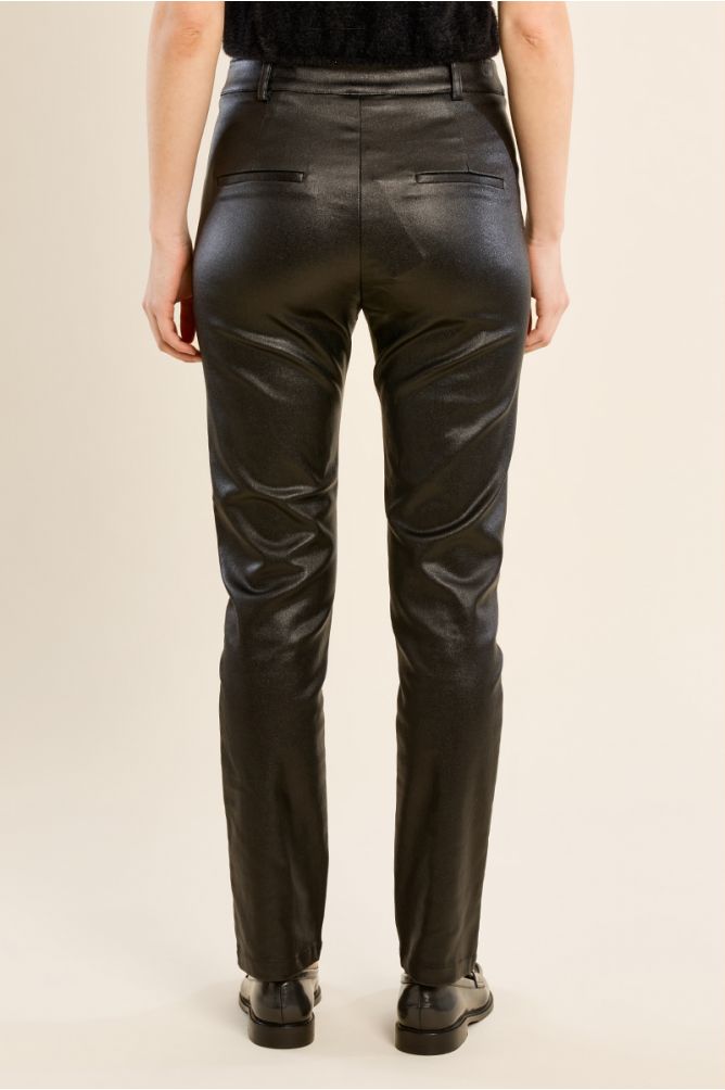 Pantalon droit en simili-cuir