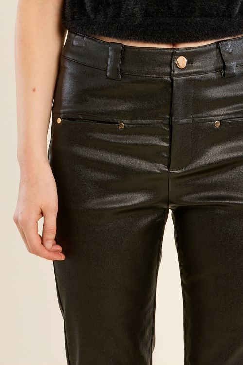 Pantalon droit en simili-cuir