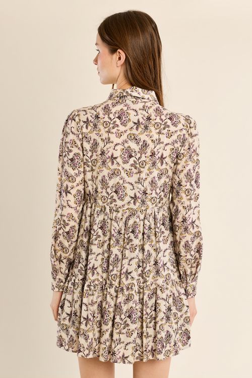 Robe chemise volantée