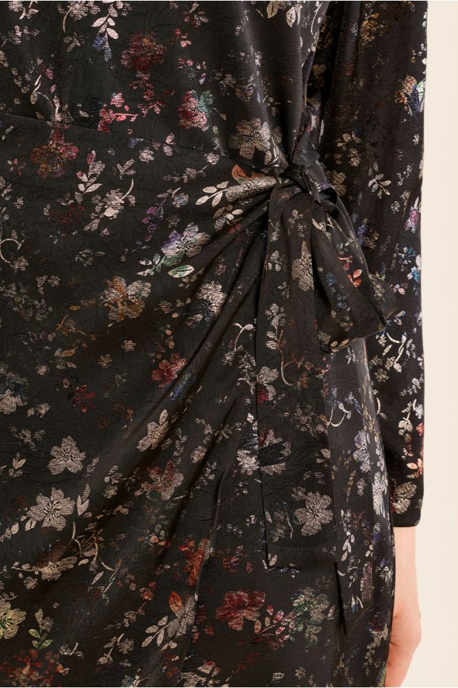 Robe portefeuille satinée